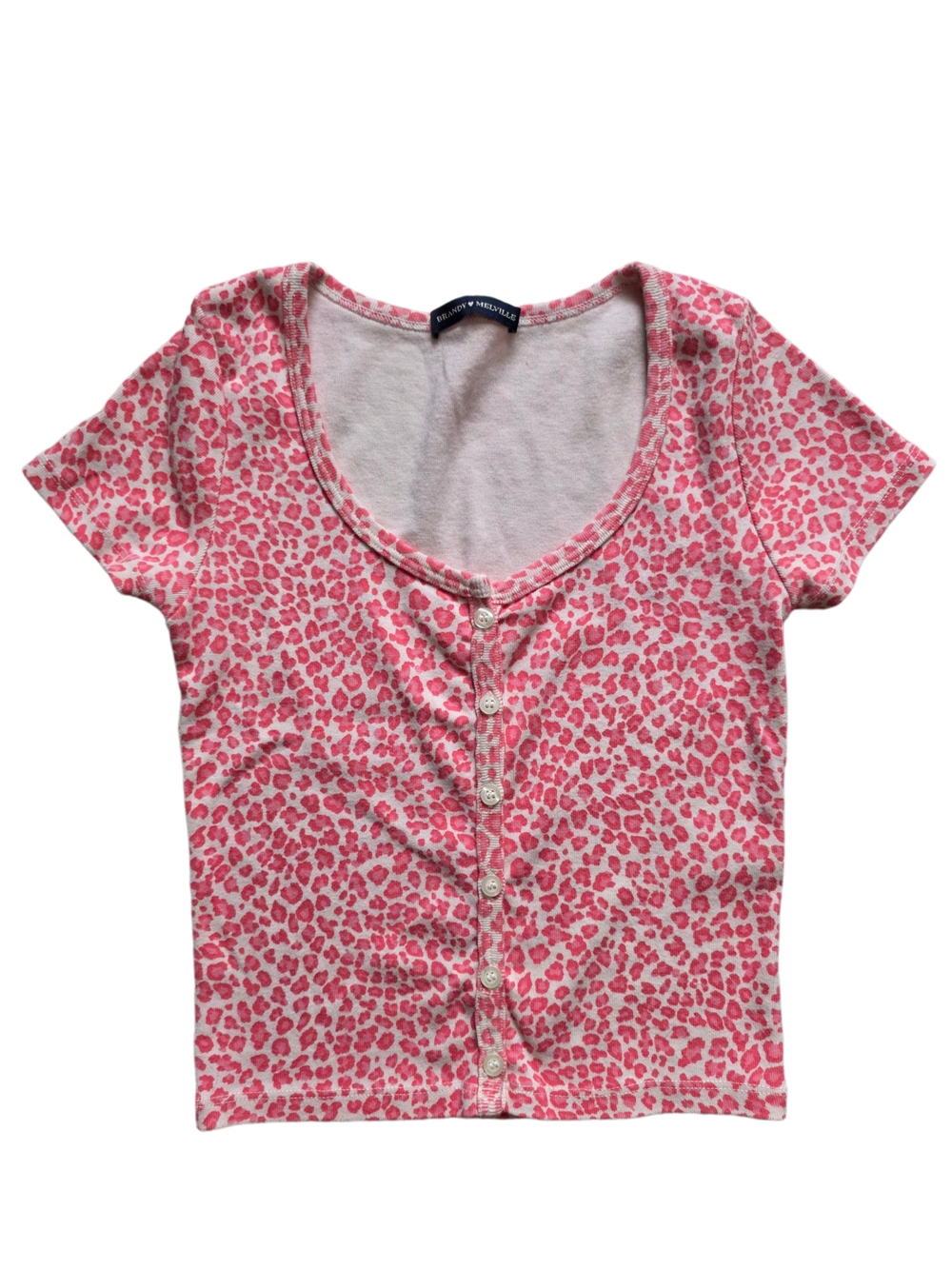 Brandy Melville Zelly Top In Pink Cheetah Print *no Size Tag*